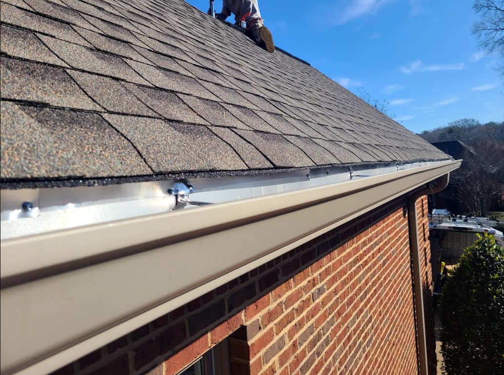 Completed wildlife exclusion work along a residential roofline